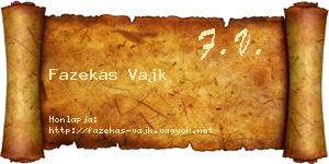 Fazekas Vajk névjegykártya